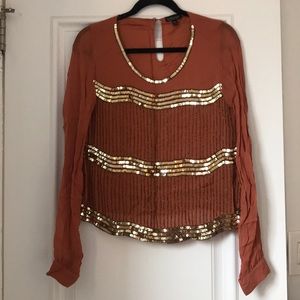 TOPSHOP SEQUIN BLOUSE